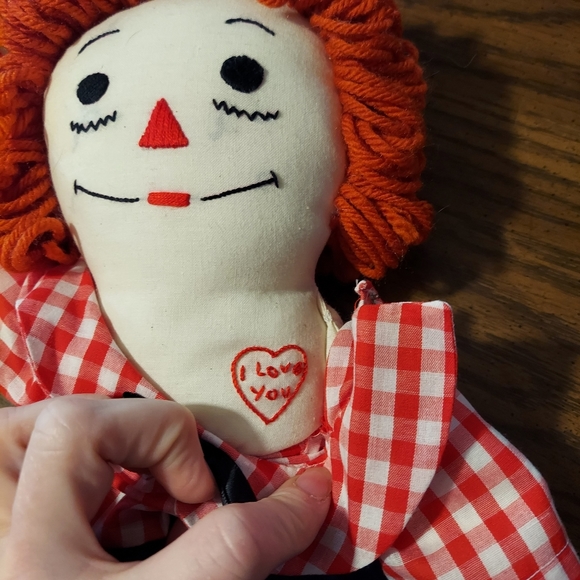 Large Vintage 18” Handmade Stitched 2 Raggedy Ann and Andy Dolls - Picture 7 of 9